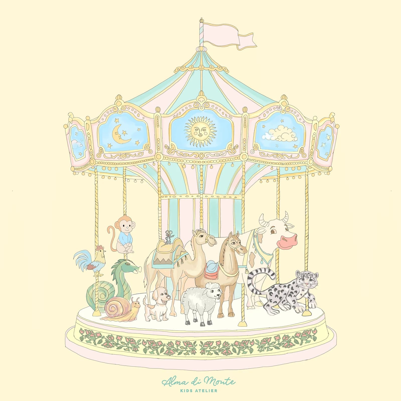 Swaddle "Carousel Beginning of the Year"